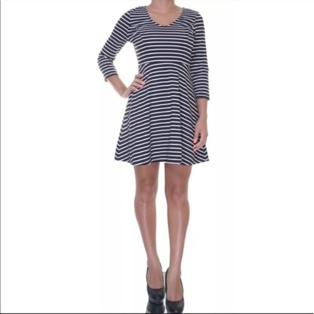 American Rag Womens Size Medium 3/4 Sleeve Striped Dress